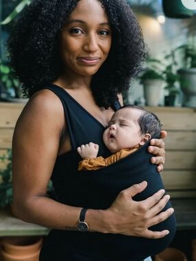 Lalabu Soothe Shirt Tank Top Babywearing Kangaroo Mom Black Women XXL 2xl